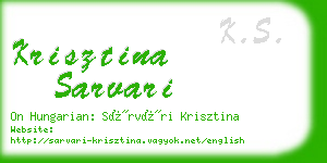 krisztina sarvari business card